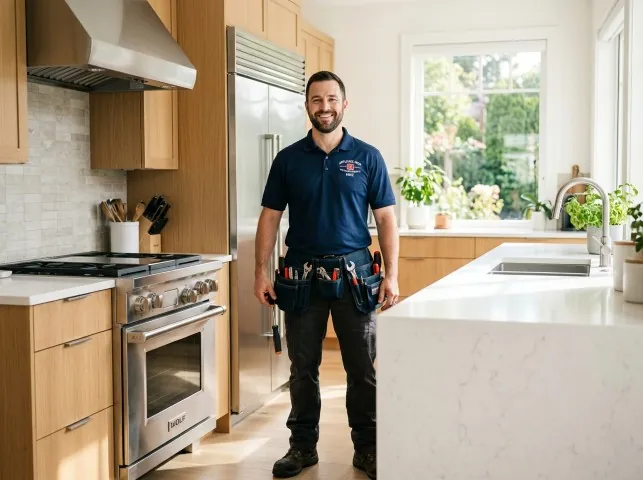 Appliance Repair Hero technician in a Arcadia, OK kitchen after an appliance repair